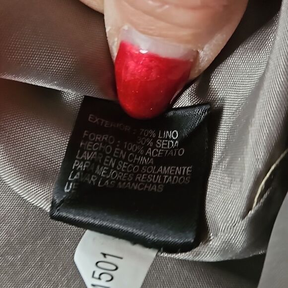 Alex Marie Bronze Linen & Silk Blend Embellished Sheath Dress – Size 12 - Picture 11 of 11